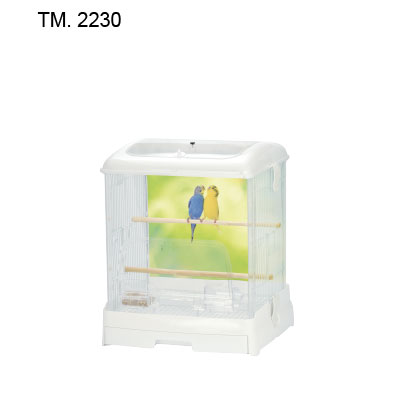 LillipHut Birds Clear Cage 35 White